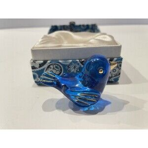 Glass Bluebird of "Happiness" About Face Designs Messengers Paisley Collection